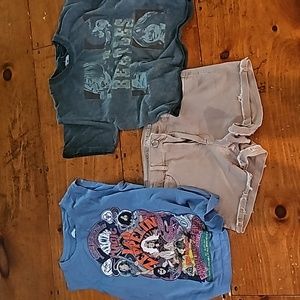 2 shirts and AE shorts